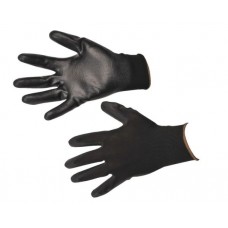 Black Knitted Nylon Glove with PU Grip Coating 