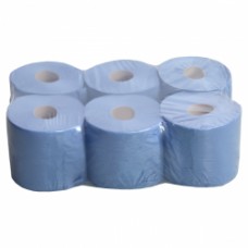 Economy Blue Centrefeed 2 ply Paper Rolls  x6