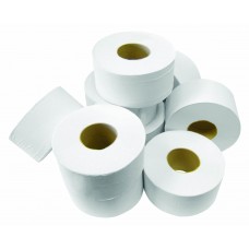 White 2 ply Jumbo 76mm Core Toilet Roll 300 metre 